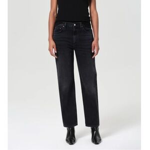 Agolde Valen Mid Rise Vintage Straight Leg Jeans Size 31 In Hitch Black Rigid